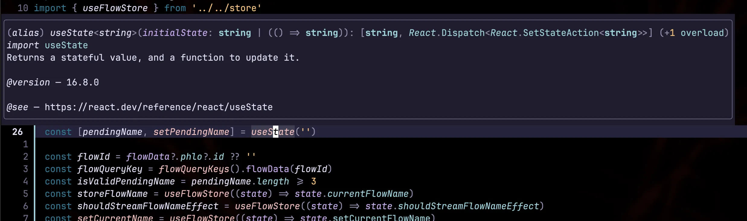 screenshot of the hover